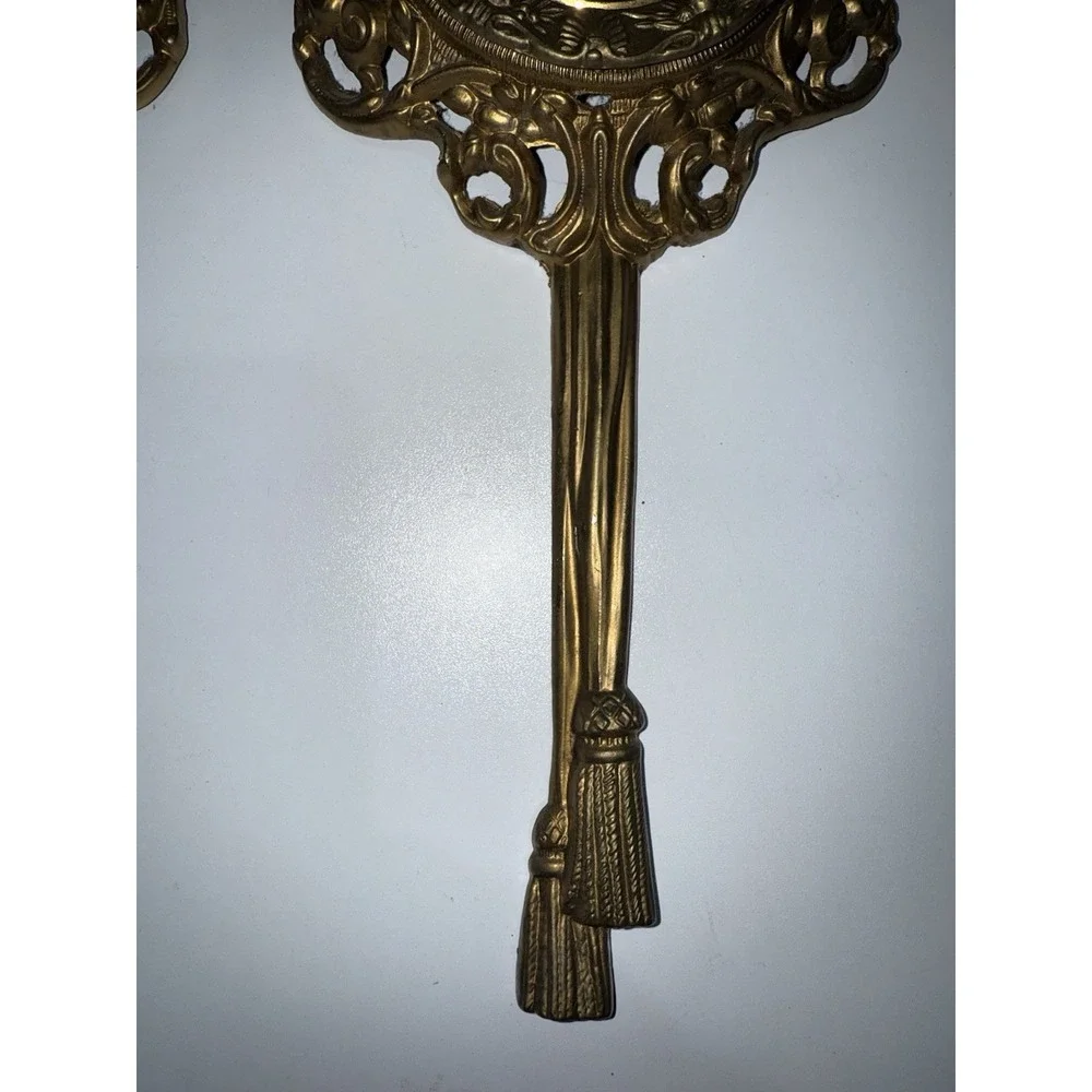 Vintage Victorian Brass Wall Hanging Plaques Art Deco Greek Figures Black‎